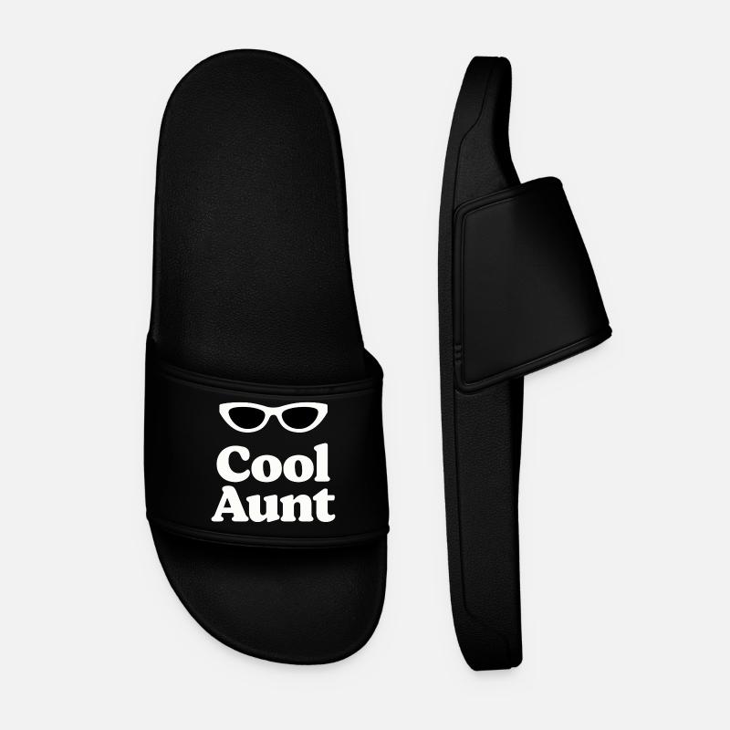 Cool Aunt Eyeglasses Logo - Men’s Pool Sliders - black