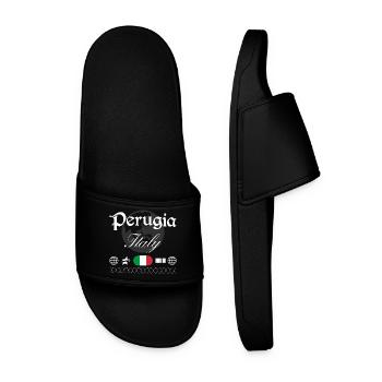 Souvenir de voyage streetwear de Perugia Italy - Claquettes Homme - noir - Devant