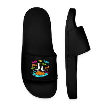 Papa Papa Papa - Drôles Mouettes Enfants - Claquettes Homme - noir - Devant