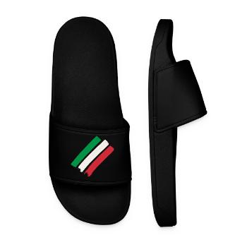 Italy Stripes - Men’s Pool Sliders - black - Front
