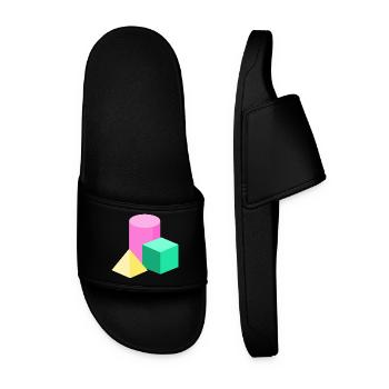 Blocs de couleur en géométrie pastel - Claquettes Homme - noir - Devant