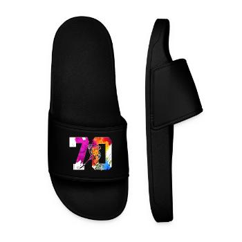 NUMBER 70 HOCKEY 70TH BIRTHDAY - Men’s Pool Sliders - black - Front