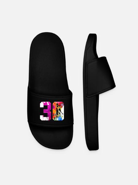 30TH BIRTHDAY BASKETBALL NUMBER 30 - Men’s Pool Sliders - black
