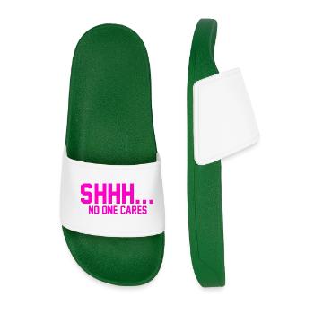 CHUT... Personne ne s’en soucie - Claquettes Homme - vert foncé - Devant