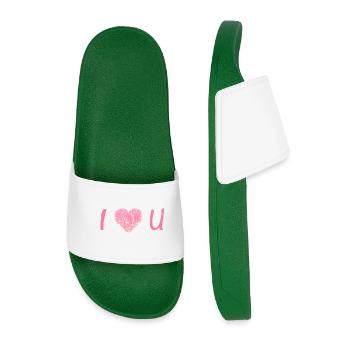 i LOVE YOU - Men’s Pool Sliders - dark green - Front