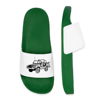 Offroad ,Geländewagen , 4x4 Fun , Kult , Auto (25) - Männer Badelatschen - Dunkelgrün - Vorne