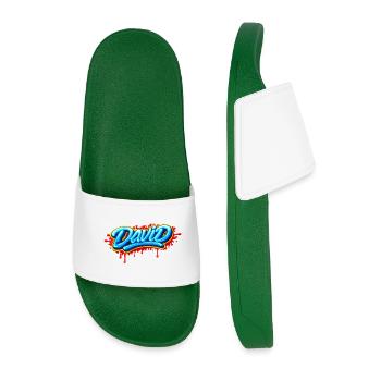 GRAFFITI NAME DAVID FOR PERFECT GIFT PRINTABLE - Men’s Pool Sliders - dark green - Front