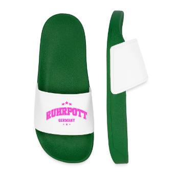 Ruhrpott Neon Look Streetwear Germany - Men’s Pool Sliders - dark green - Front