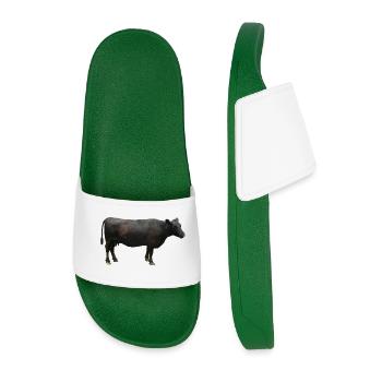 Rind schwarz - Männer Badelatschen - Dunkelgrün - Vorne