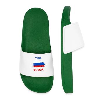 Team Russland / Geschenk Russia Moskau Flagge - Männer Badelatschen - Dunkelgrün - Vorne
