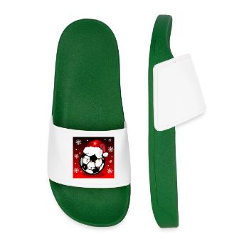 Weihnachten Fußballgeschenke - Männer Badelatschen - Dunkelgrün - Vorne