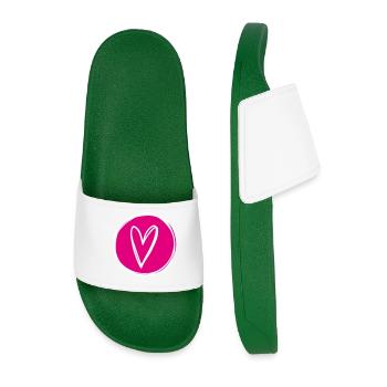 Heart - Men’s Pool Sliders - dark green - Front