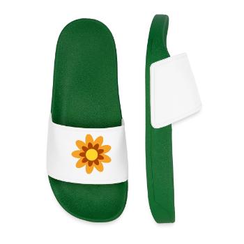 Hippie du cadeau fleur de fleurs des années 70 - Claquettes Homme - vert foncé - Devant