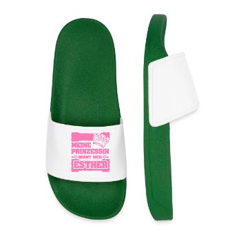 Esther as a girl's name - Men’s Pool Sliders - dark green - Front