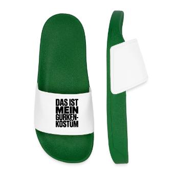 Gurke Das Ist Mein Gurken Kostüm Fasching Karneval - Männer Badelatschen - Dunkelgrün - Vorne