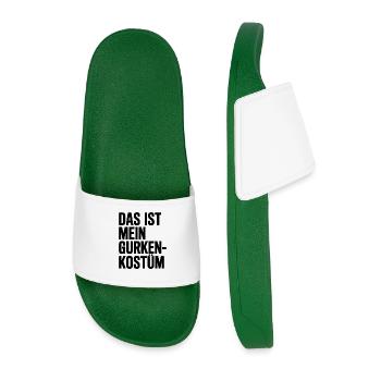 Gurke Das Ist Mein Gurken Kostüm Fasching Karneval - Männer Badelatschen - Dunkelgrün - Vorne