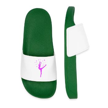 Neon dancer in the magic of the stars - Men’s Pool Sliders - dark green - Front