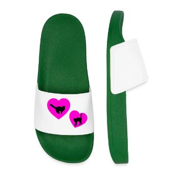feline - Men’s Pool Sliders - dark green - Front