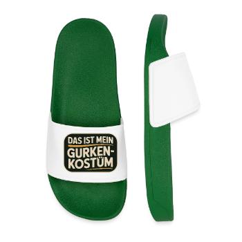 Gurke Das Ist Mein Gurken Kostüm Fasching Karneval - Männer Badelatschen - Dunkelgrün - Vorne