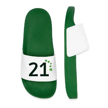 21 - Men’s Pool Sliders - dark green - Front