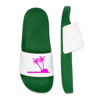 Palm trees - Men’s Pool Sliders - dark green - Front