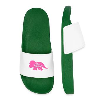 Sistersaurus Drôle de Sœur Dinosaure Tricératops - Claquettes Homme - vert foncé - Devant