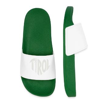 Tirol Herz lettering with hiking stick - Men’s Pool Sliders - dark green - Front