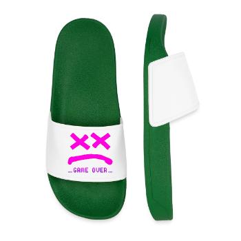 Game Over no Smile Pink - Men’s Pool Sliders - dark green - Front
