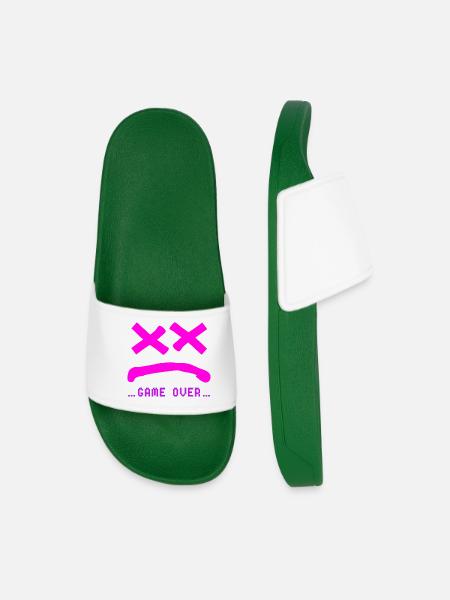 Game Over no Smile Pink - Men’s Pool Sliders - dark green
