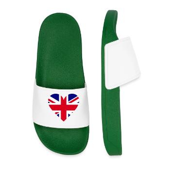 Herzflagge Großbritannien - Männer Badelatschen - Dunkelgrün - Vorne