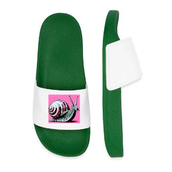 Snail - Men’s Pool Sliders - dark green - Front