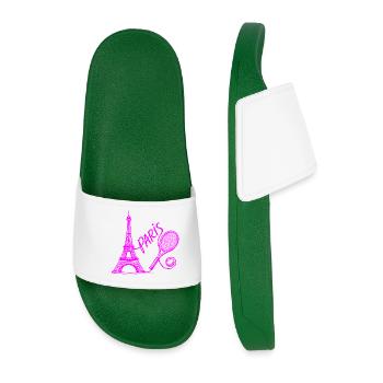 Chemise du tournoi de tennis de Paris, sac de tennis rétro - Claquettes Homme - vert foncé - Devant