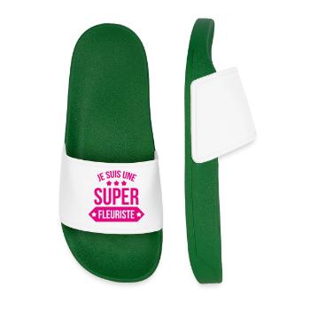 Je suis une super fleuriste humour femme - Claquettes Homme - vert foncé - Devant