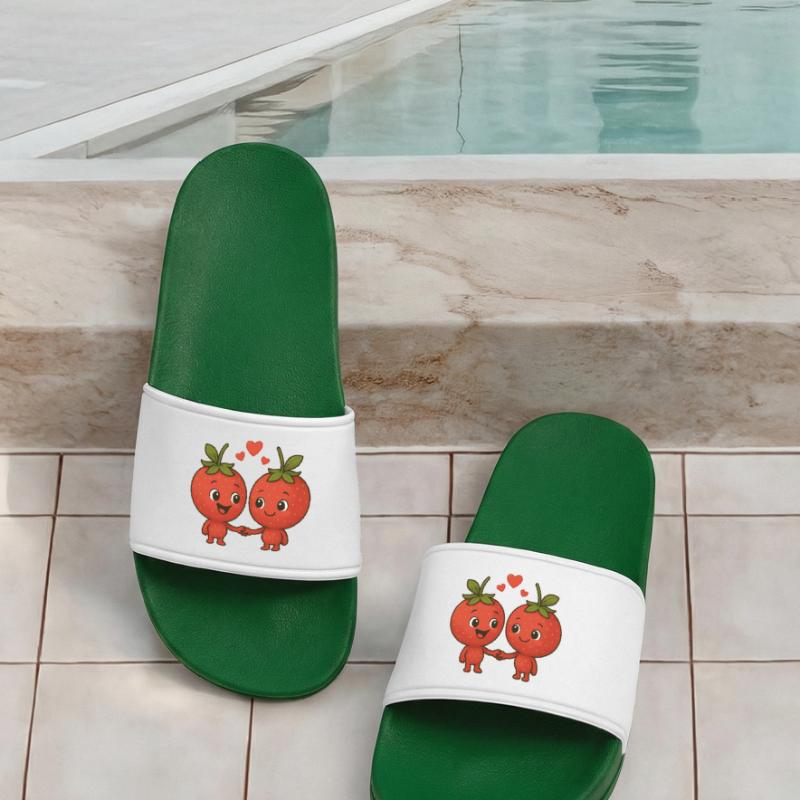 Fraises avec cœurs Claquettes Homme