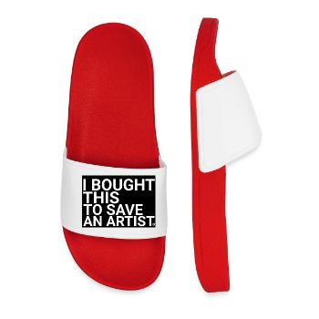 I Bought This To Save An Artist – Art Minimaliste - Claquettes Homme - rouge - Devant