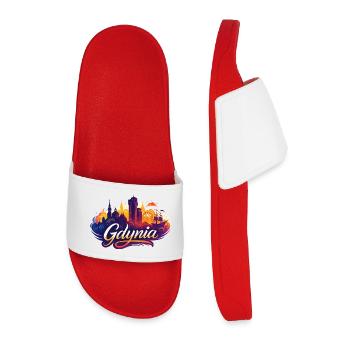 Gdynia Pologne, Pologne Polska Ville Blanche - Claquettes Homme - rouge - Devant