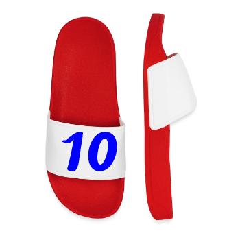 10. 10 YEARS. 10th ANNIVERSARY. 10 YEAR ANNIVERSARY. - Men’s Pool Sliders - red - Front