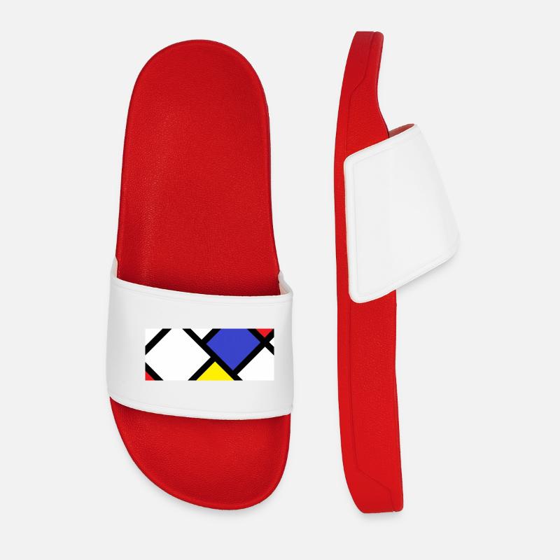 Countercomposition according to "De Stijl" - Men’s Pool Sliders - red