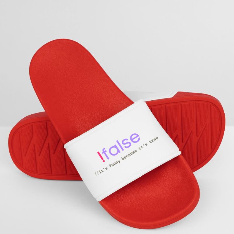 Ifalse Funny Coder Programming Pun Men’s Pool Sliders