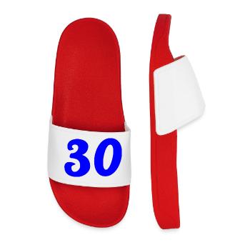 30. 30 ANS. 30e ANNIVERSAIRE. ANNIVERSAIRE 30 ANS. - Claquettes Homme - rouge - Devant