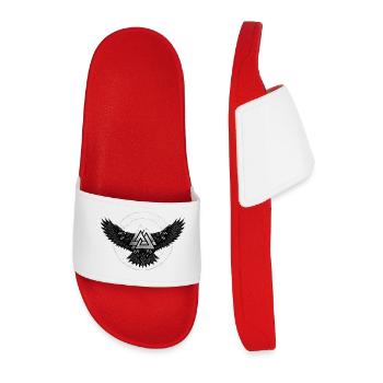 Symbole viking de Raven Valknut - Claquettes Homme - rouge - Devant