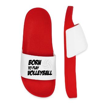 Born to play Volleyball - Men’s Pool Sliders - red - Front
