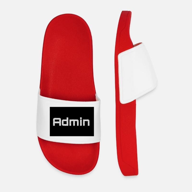 ADMIN Whitewords/Blackbackround - Männer Badelatschen - Rot