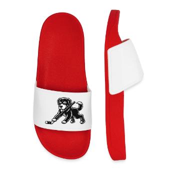 Cooler minimalistischer Husky Hockeyspieler - Männer Badelatschen - Rot - Vorne
