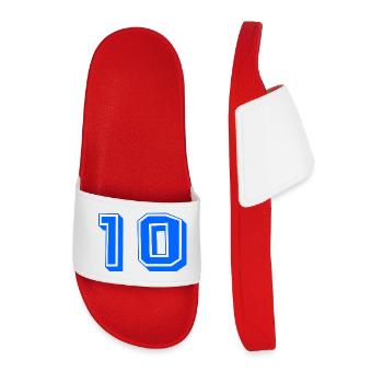 10. 10 ANS. 10e ANNIVERSAIRE. ANNIVERSAIRE 10 ANS. - Claquettes Homme - rouge - Devant