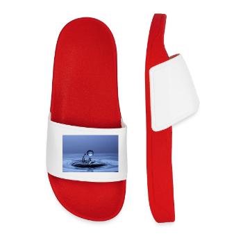 Colourful Liquid Abstract - Men’s Pool Sliders - red - Front