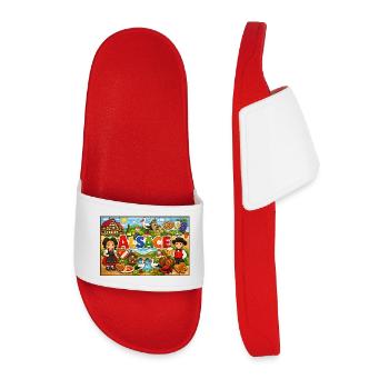 Alsace Colorful and Traditions chalkboard puzzle - Men’s Pool Sliders - red - Front