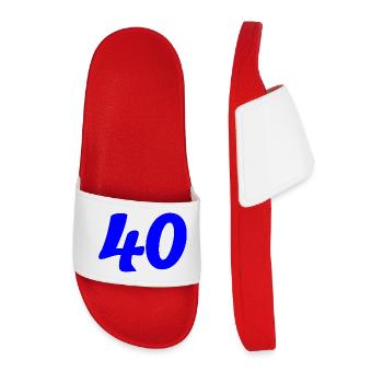 40. 40 YEARS. 40th ANNIVERSARY. 40 YEARS ANNIVERSARY. - Men’s Pool Sliders - red - Front