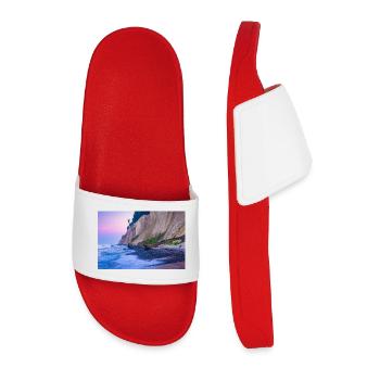 La côte de craie sur l’île de Rügen le soir - Claquettes Homme - rouge - Devant
