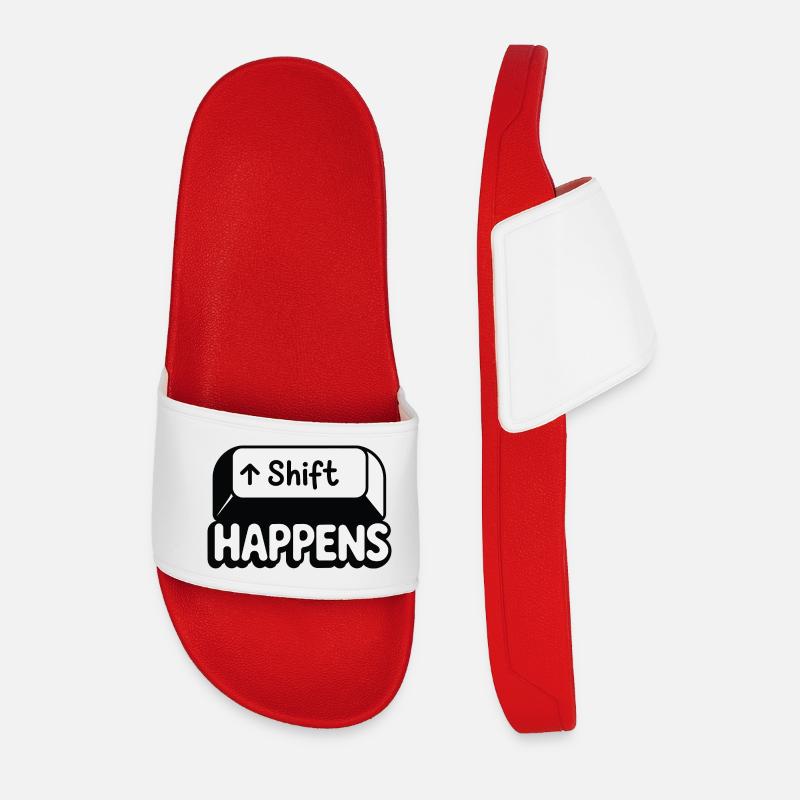 Shift Happens - Men’s Pool Sliders - red
